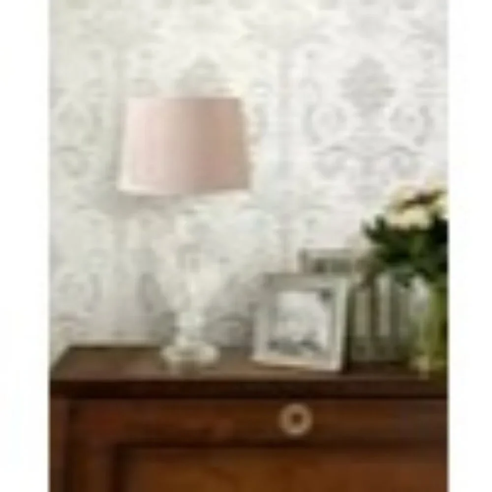 New Laura Ashley Josette Dove Grey White Wallpaper Lot of 2 Rolls Damask Luxury